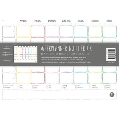 Weekly planner notepad